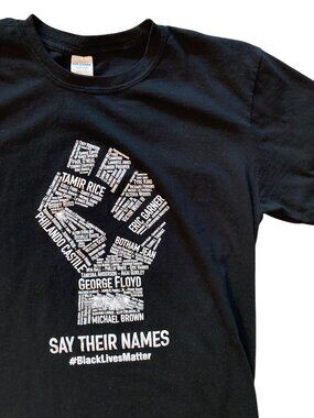 Men's BLACK LIVES MATTER Say Their Names Graphic Tee T-Shirt Size Large